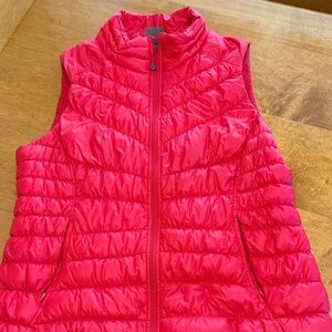 Athleta Woman’s Red Puffer Vest SZ XL